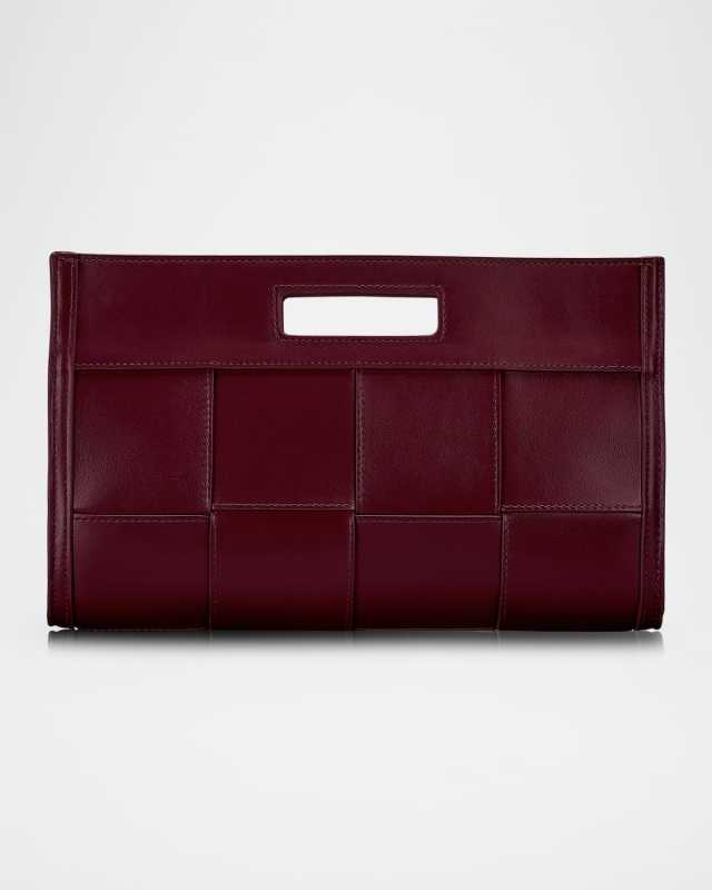 Remy Woven Leather Clutch Bag